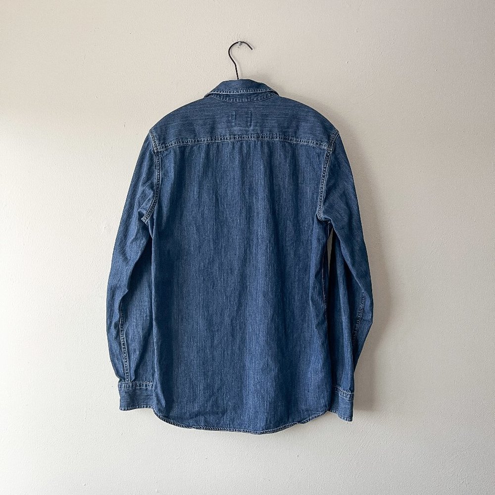 MT American Eagle Jean Button Double Breast Pocket Long Sleeve Casual Shirt Tall - Picture 5 of 10